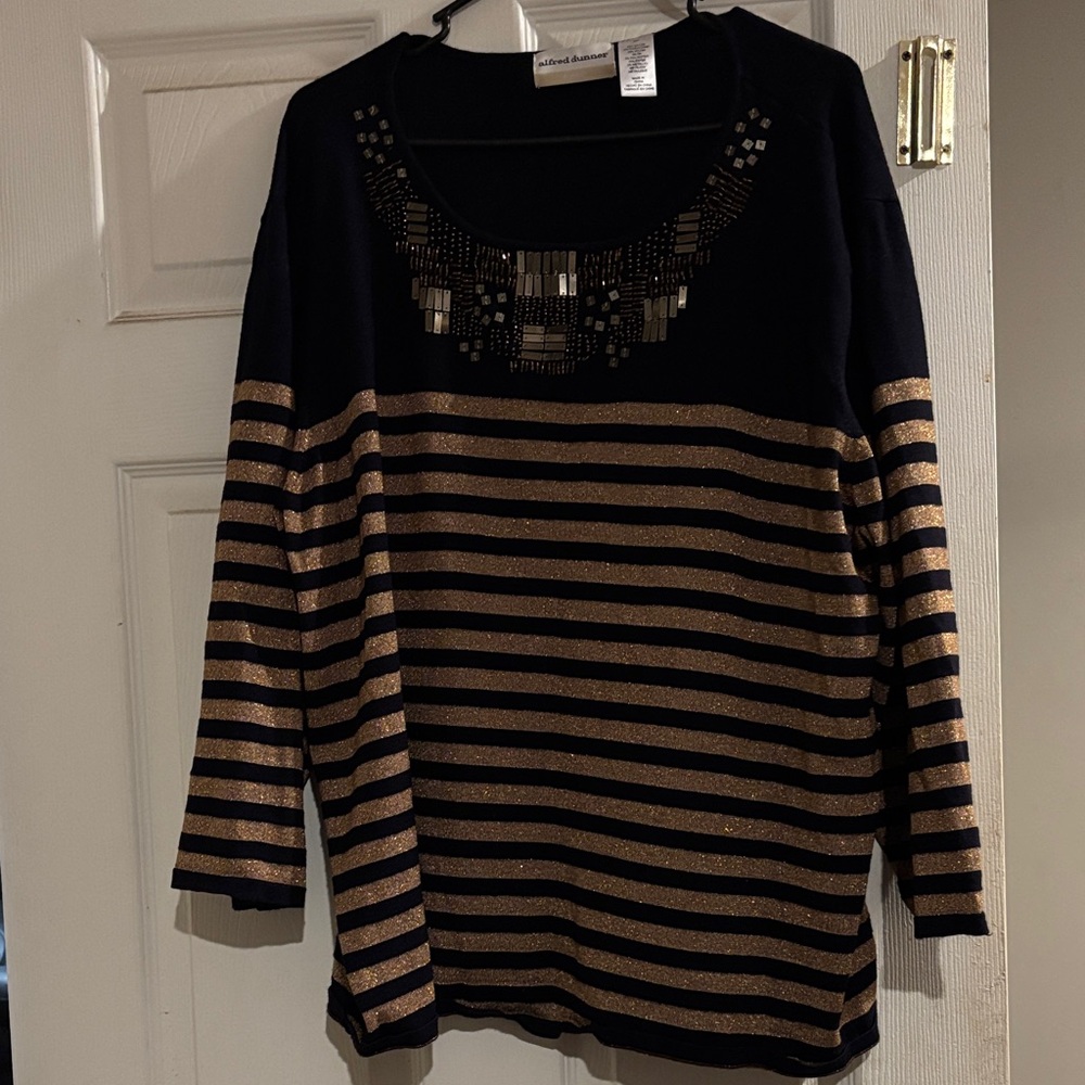 Alfred Dunner Navy Top